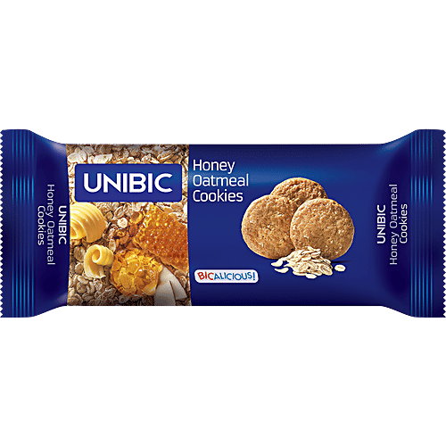 Unibic Cookies - Honey Oatmeal, 67.5 g Pouch Bicalicious, Zero Trans Fat, Zero Cholesterol