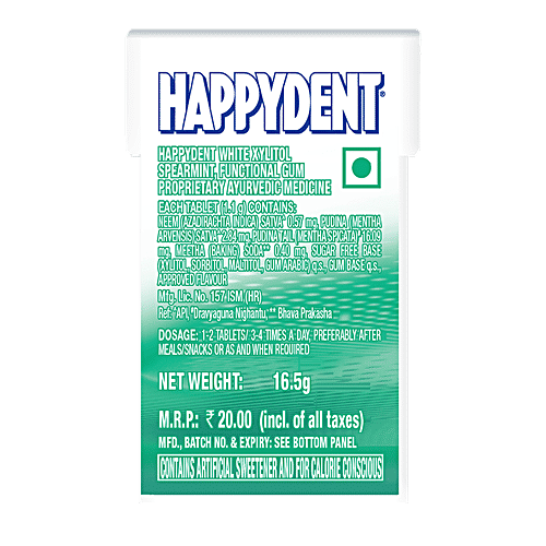 Buy Happydent Chewing Gum Mint Sparkling White 168 Gm Carton Online At