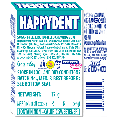 Happydent  Wave Liquid Filled Chewing Gum - Peppermint Flavour, 17 g  