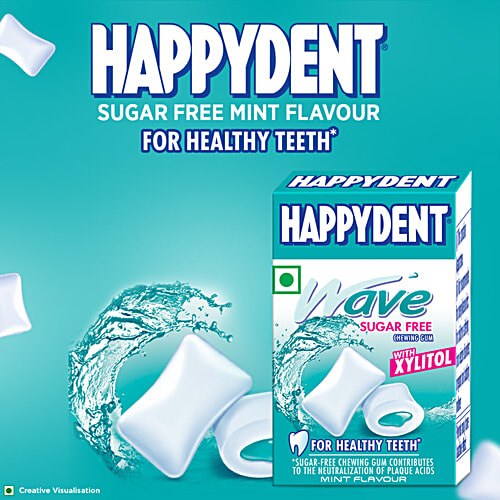 Happydent  Wave Liquid Filled Chewing Gum - Peppermint Flavour, 17 g  