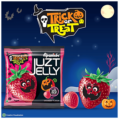 Alpenliebe Juzt Jelly Strawberry Flavour Soft Candy - With 25% Fruit Pulp, 140 g (40 pcs) 