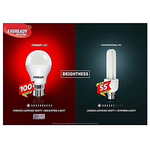 Eveready 7W LED Light Bulb, Energy Efficient With 4KV Surge Protection For 440 V, 100 Lumens, 1 pc  