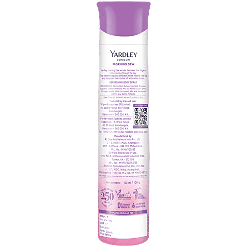 Yardley London Morning Dew Refreshing Body Spray, 150 ml