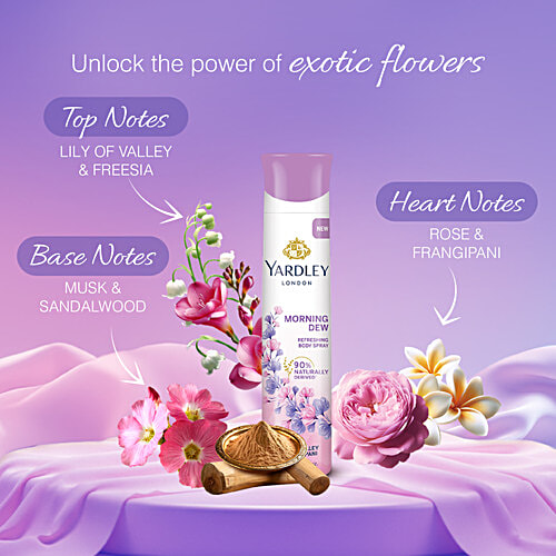 Yardley London Morning Dew Refreshing Body Spray, 150 ml