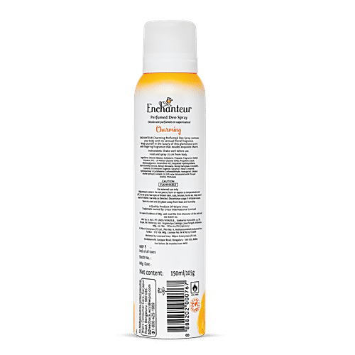 Enchanteur Charming Perfumed Deo Spray for Women with 24H Odour Protection, 150 ml 24 Hours Odour Protection