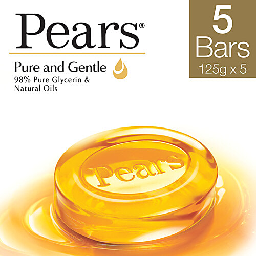 Pears Pure & Gentle Bathing Bar, 125 g (Buy 4 Get 1 Free) 
