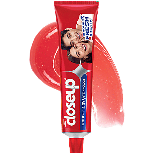 Closeup Toothpaste, 150 g (Pack of 4) Zinc Fresh Technology, Long lasting 18 Hours Of Fresh Breath & White Teeth