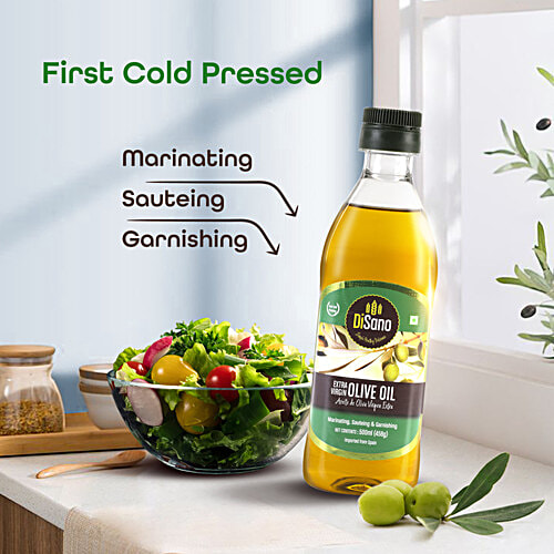 Disano Extra Virgin Olive Oil, 500 ml Bottle Zero Trans Fat, Zero Cholesterol