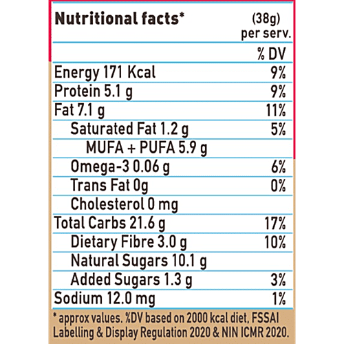 Yoga Bar Multigrain Energy Bar - Vanilla Almond, Healthy Snack, High In Protein & Fibre, 38 g (Pack of 10) High Fibre, High Protein