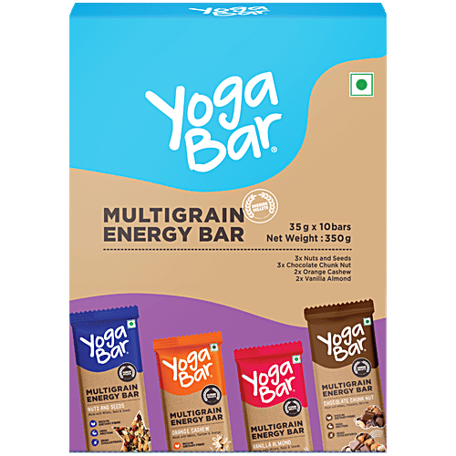 Yoga Bar Multigrain Energy Bars - Assorted Flavours, 350 g (10 x 35 g) Energising Snack
 Wholesome Ingredients