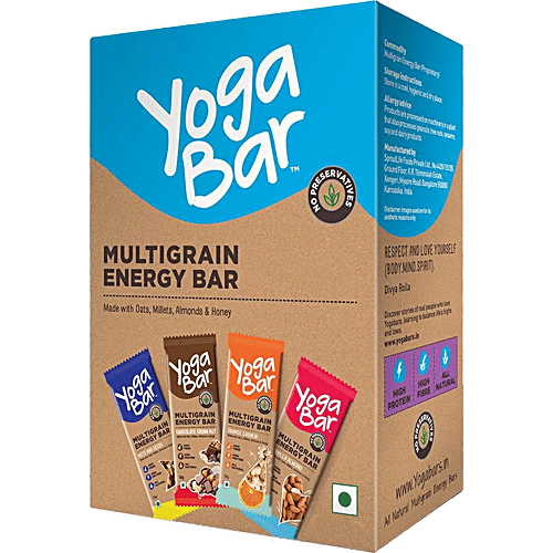 Yoga bar Multigrain Variety Energy Bar - Chocolate, Vanilla Almonds, Cashew Orange & Nuts & Seeds, 38 g Pack of 6 