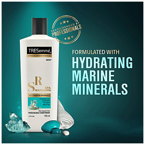 Tresemme Spa Rejuvenation Pro Collection Massageable Conditioner - Marine Minerals, 190 ml 3 Minutes Spa Treatment for Salon Shiny Hair