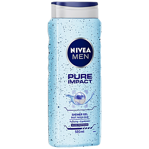 Nivea Men Pure Impact Body Wash With Purifying Micro Particles - Shower Gel For Body, Face & Hair, 500 ml  