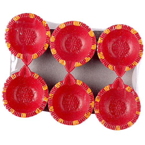 Inspiredkraft Natural clay Diya, 6 Pcs  