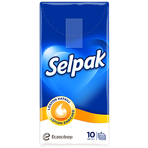 Selpak Lotioned Perfumed Pocket Hanky Tissue, 10 pcs Pouch 