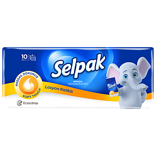 Selpak Lotioned Perfumed Pocket Hanky Tissue, 10 pcs Pouch 