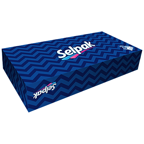 Selpak Facial Box Tissue Paper - Standard, 50 pcs Pack of 50 