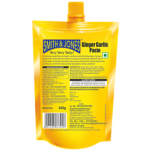 Buy Smith Jones Paste Ginger Garlic 200 Gm Online at the Best Price of Rs 46 bigbasket