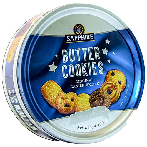 Sapphire  Butter Cookies Original Danish Recipes - Silver Collection, 400 g  