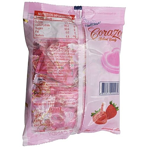 Hart Beat Corazon Belove Candy - Strawberry Mint Flavoured Liquid Center Filled, Contains Natural Flavours, 150 g  Strawberry Flavour
 Naturally Flavoured