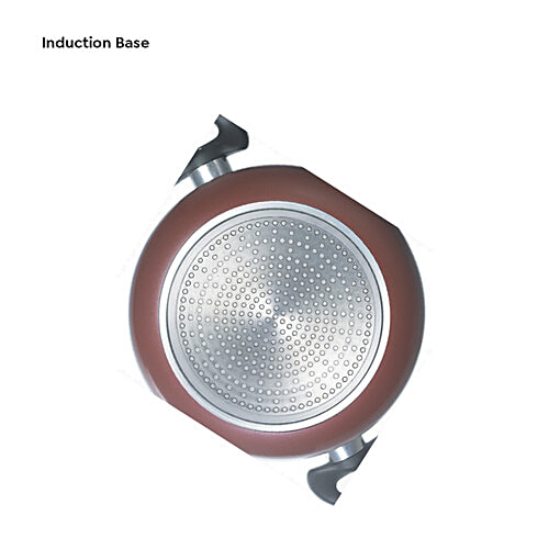 Prestige Omega Deluxe Non-Stick BYK Cookware Set, Maroon (30747/307472), 3 pcs (Tawa+Kadai+Fry Pan) 