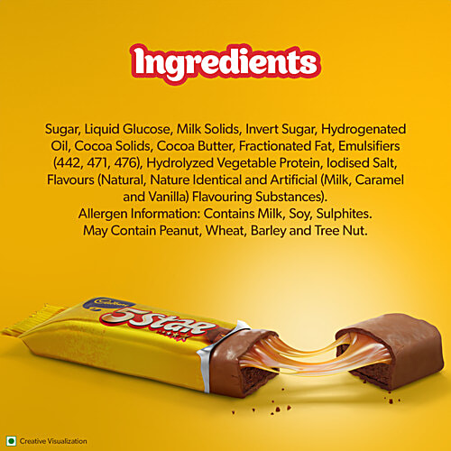Cadbury 5 Star Chocolate Bar, 35.2 g Softer Bar, Made from Sustainably Sourced Cocoa, Indulge in a Chocolatey Delight, Delicious Caramel & Nougat
