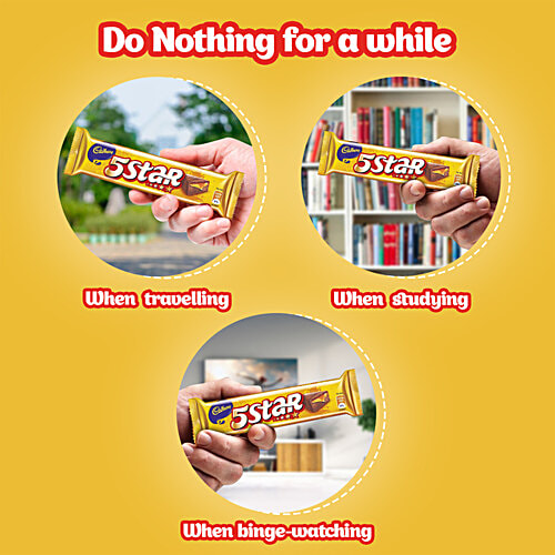 Cadbury 5 Star Chocolate Bar, 35.2 g Softer Bar, Made from Sustainably Sourced Cocoa, Indulge in a Chocolatey Delight, Delicious Caramel & Nougat