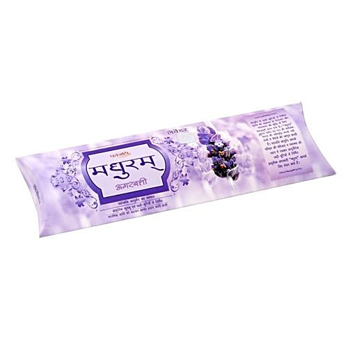 Patanjali Madhuram Agarbathi Incense Sticks - Lavender, 28 g  