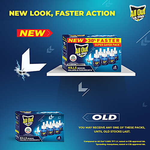 All Out Ultra Liquid Vaporiser Mosquito Repellent Refills, 6x45ml