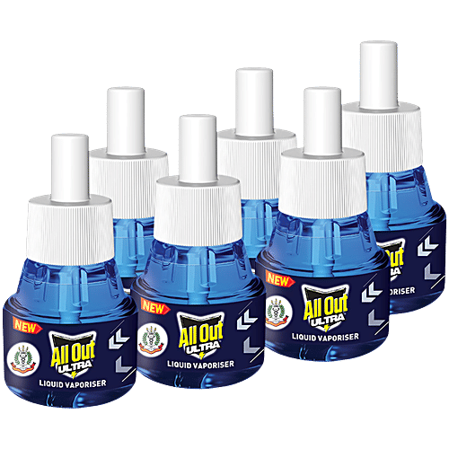 All Out Ultra Liquid Vaporiser Mosquito Repellent Refills, 6x45ml