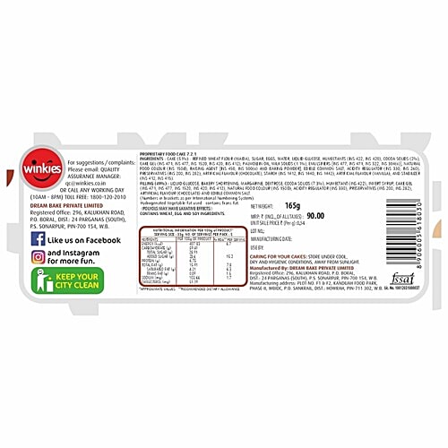 Winkies Swiss Roll Cake - Chocolate, 165 g