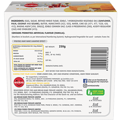 Buy Winkies English Tea Cake 250 Gm Online At Best Price of Rs 125 bigbasket