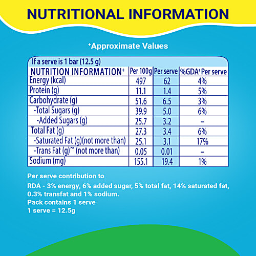 Nestle Milkybar Creamy White Chocolate Tablet Bar, 12.5 g More Creamy More Yummy