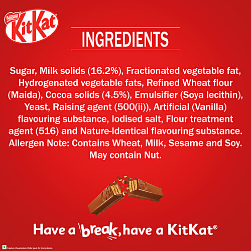 Nestle KitKat 4 Fingers Choco Coated Wafer Bar, 38.5 g  