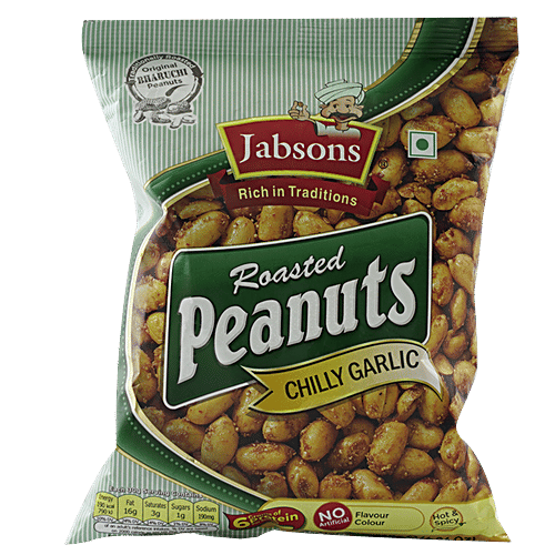 JABSONS Roasted Peanuts - Chilly Garlic, 150 g Pouch 