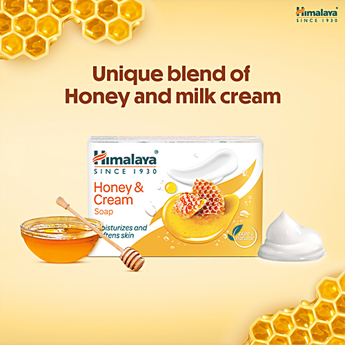 Himalaya Honey & Cream Soap - Nourishes & Softens The Skin, 75 g  Nourishes & Moisturizes Skin