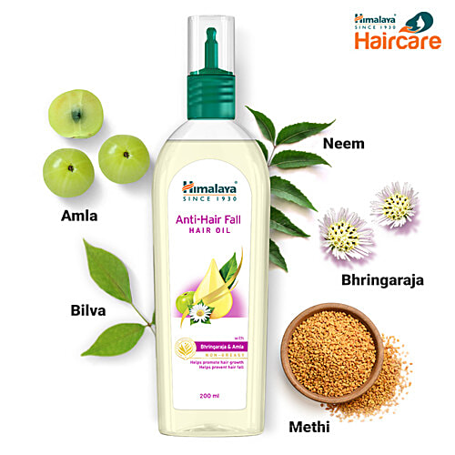 Himalaya Anti-Hair Fall Hair Oil - Promotes Hair Growth & Prevents Hair Fall, With Bhringaraja & Amla, No Harmful Chemicals, 200 ml Carton No Harmful Chemicals