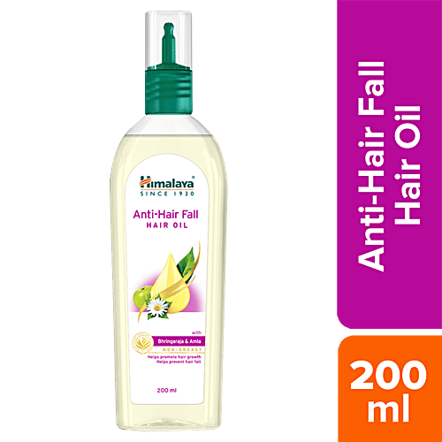 Himalaya Anti-Hair Fall Hair Oil - Promotes Hair Growth & Prevents Hair Fall, With Bhringaraja & Amla, No Harmful Chemicals, 200 ml Carton No Harmful Chemicals