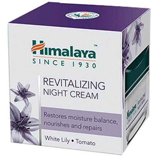 Himalaya Revitalizing Night Cream - White Lily & Tomato, For Dry to Combination Skin, Free from Alcohol & Parabens, 50 g  Free from Alcohol & Parabens