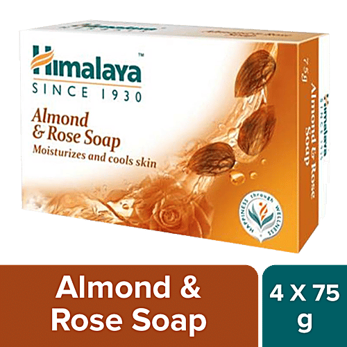Himalaya Almond & Rose Soap, 75 g (Pack Of 4) 