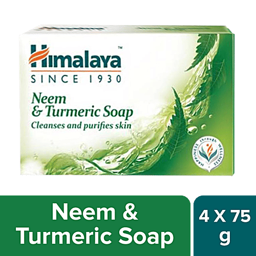 Himalaya Neem & Turmeric Bathing Soap, 75 g (Pack of 4) 