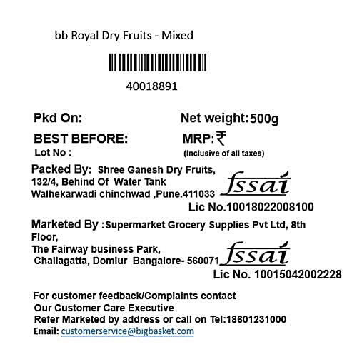 bb Royal Mixed Dry Fruits/Mishra Suka Mewa, 500 g Pouch 