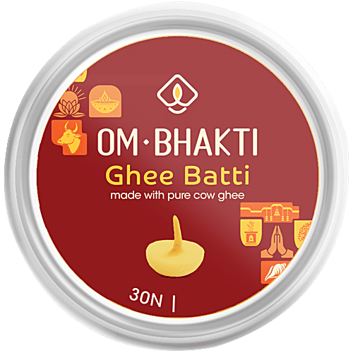 Om Bhakti Ghee Diya Wicks, 30 pcs Made With Cow Ghee