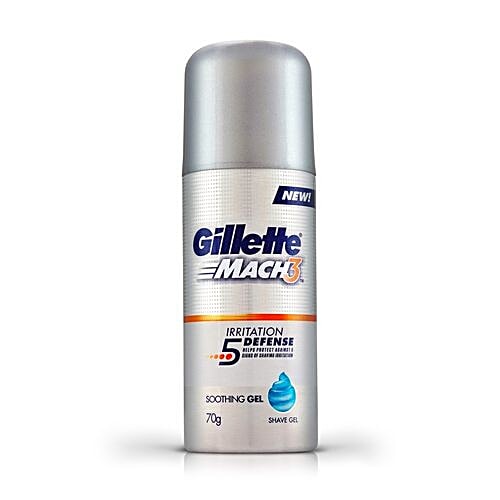 Gillette Shave Gel - Series Sensitive, 70 g Tin 3X Action Hydrates, Protects, Soothes