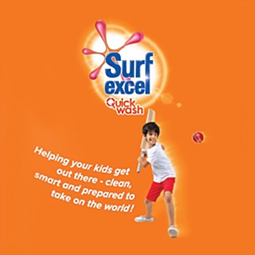 Surf Excel Quick Wash Detergent Powder, 200 g Pouch Tough Stain Removal