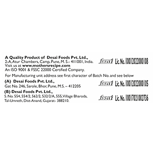 Mother's Recipe Pickle - Andhra Gongura, 200 g Pouch Zero Trans Fat