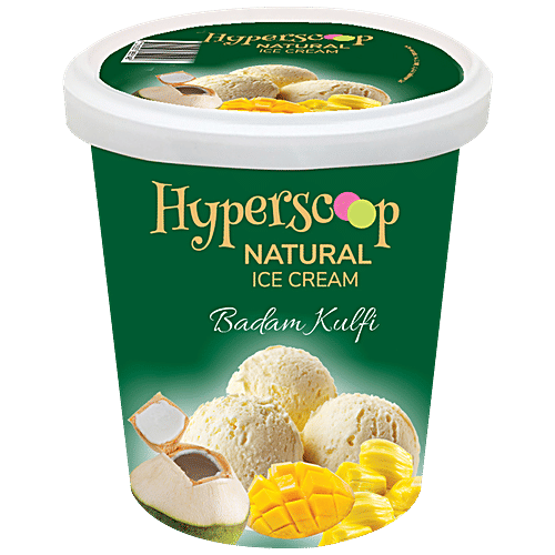 Hyperscoop Ice Cream - Badam Kulfi, Made With Purest Ingredients, Rich & Flavourful, 500 ml Tub