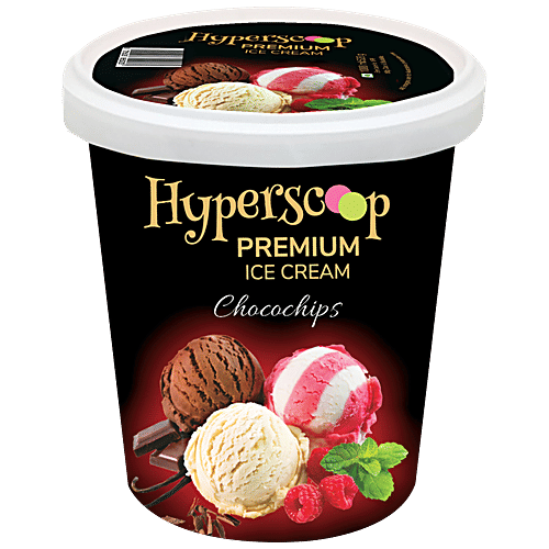 Hyperscoop Ice Cream - Chocochips, Made With Purest Ingredients, Creamy Texture, 500 ml Tub