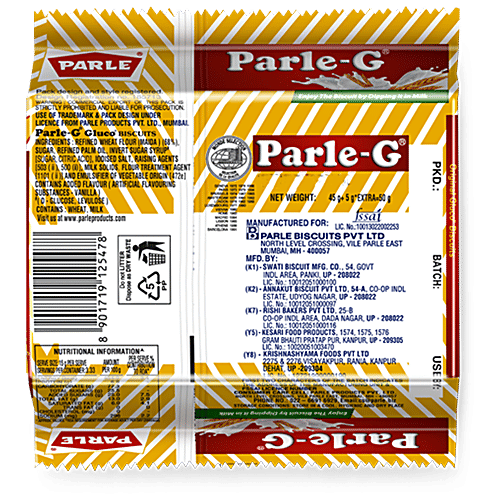 Parle G Original Gluco Biscuits, 45 g Zero Transfat