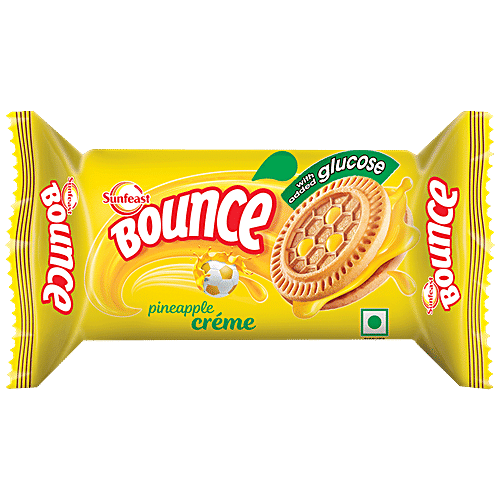 Sunfeast Bounce Biscuits- Pineapple Creme Cookies, 30 g Pouch